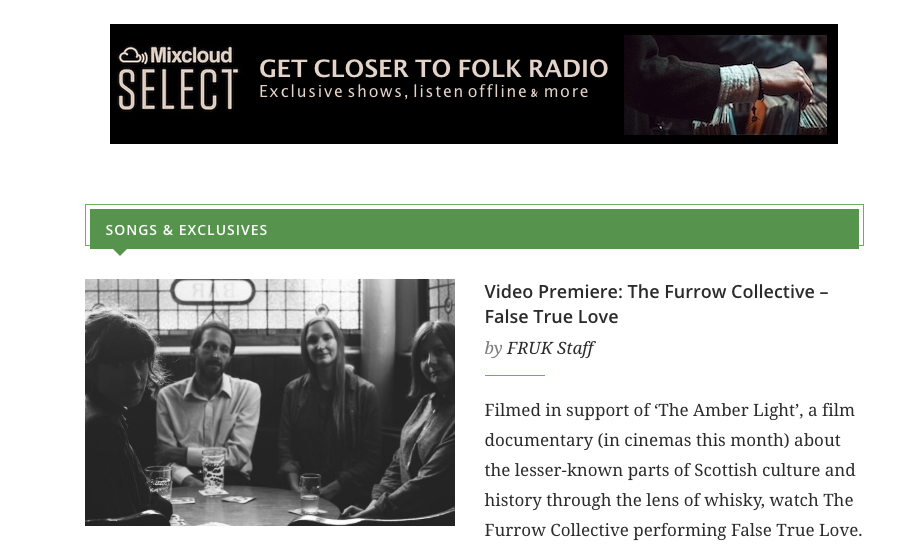 Folk Radio make their own banner artwork on their website.