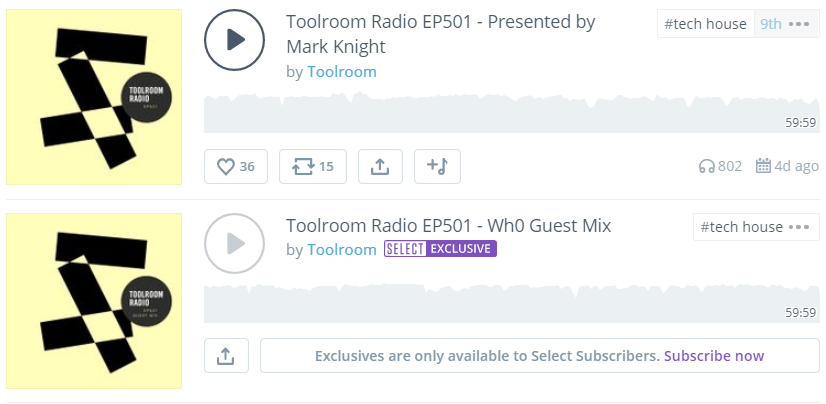 Toolroom's exclusive content for their subscribers