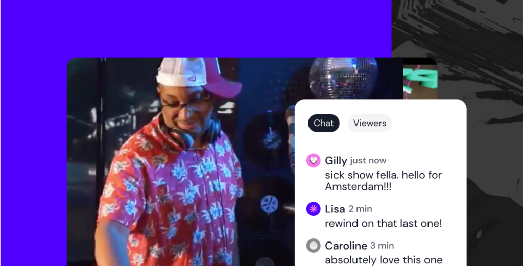 When you're doing a live stream on Mixcloud Live, our chat feature lets you talk to your viewers