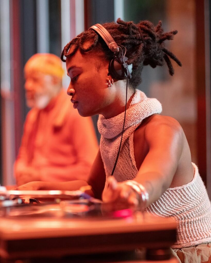 Lovie in her DJing element