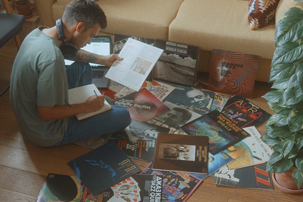 My Analog Journal's Zag looking through records. Photo credit: RNI Films
