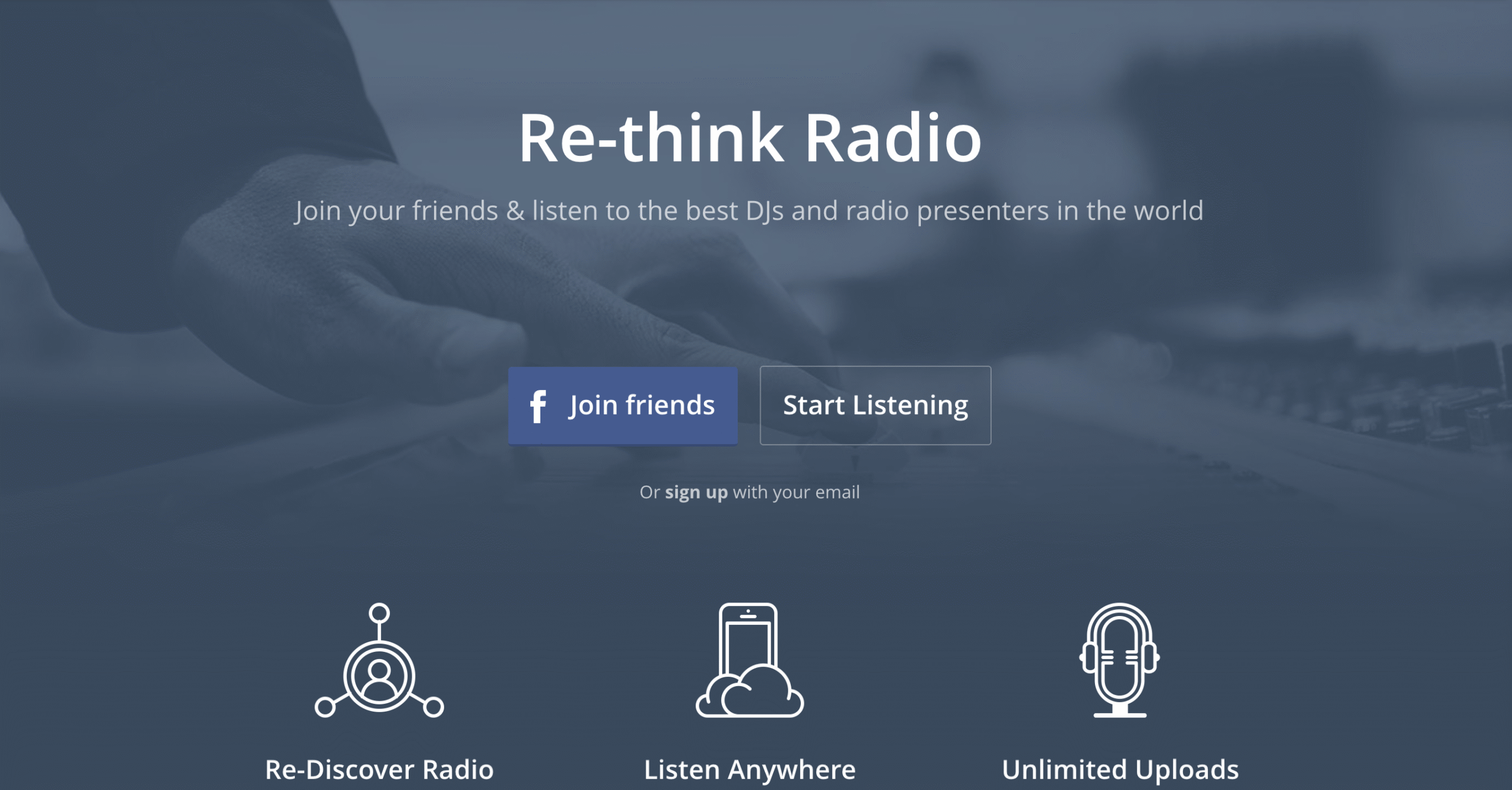 What the Mixcloud website looked like in 2016